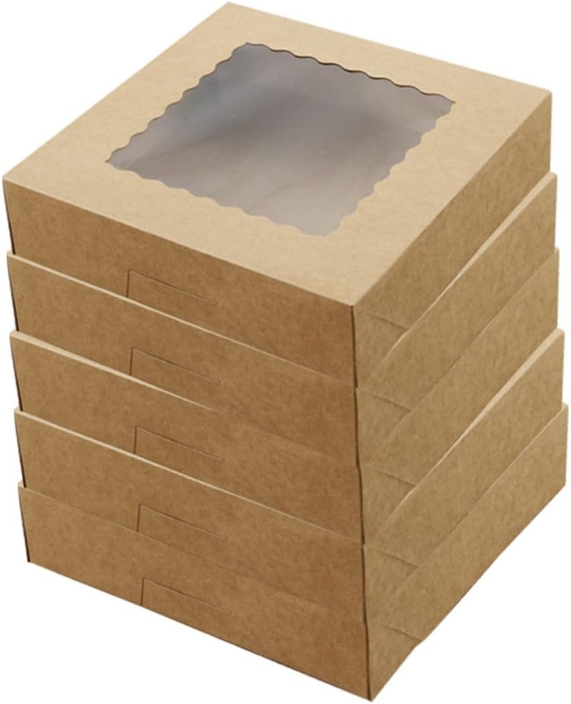 5pcs Window Cake Pastry Storage Box Paper Packing Case for Desserts for Weddings Parties Gatherings