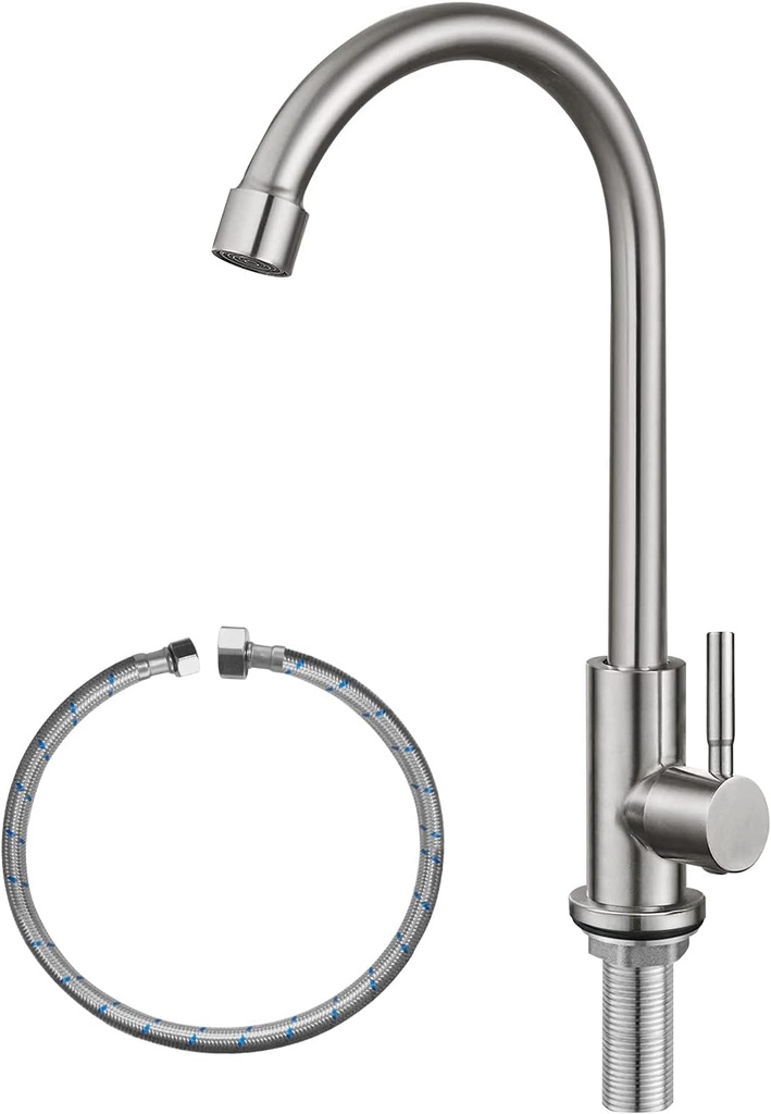 Cold Water Only Faucet SUS304 Stainless Steel Faucet for Kitchen Sink