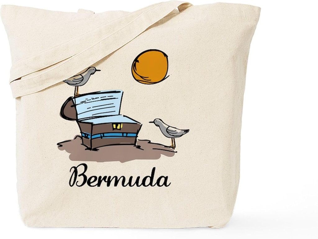 CafePress Bermuda Tote Bag Reusable Natural Beige Canvas Shopping Bag