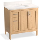 KOHLER 39605-ASB-WEK Hadron™ 36" Bathroom Vanity Cabinet with Sink and Quartz top, Light Oak