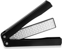 Diamond Knife sharpener #400/600 Pocket Sharpening Stone Double Sides Folding Portable Black - 1pcs