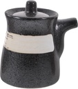 DOITOOL Japanese Style Ceramic Soy Sauce Dispenser Bottle 5.4Oz Horizontal Oil Pourer for Kitchen and Dining Table Elegant Black Ceramic Sauce