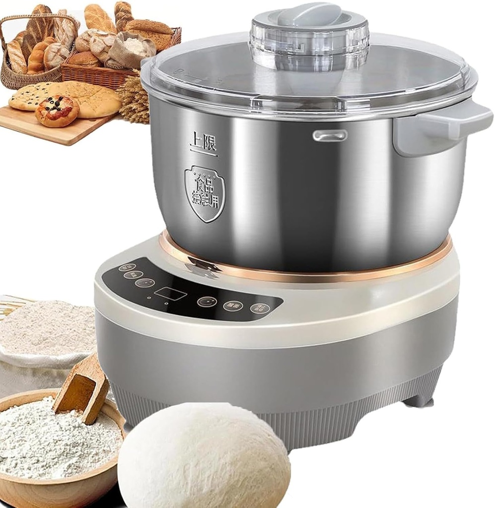 5L/7L Stainless Steel Dough Flour Mixer Machine, Dough Kneading Machine with Ferment Function, Electric Stand Dough Mixer Bread Proofer with Timing & touch Panel for Home Baking,7L