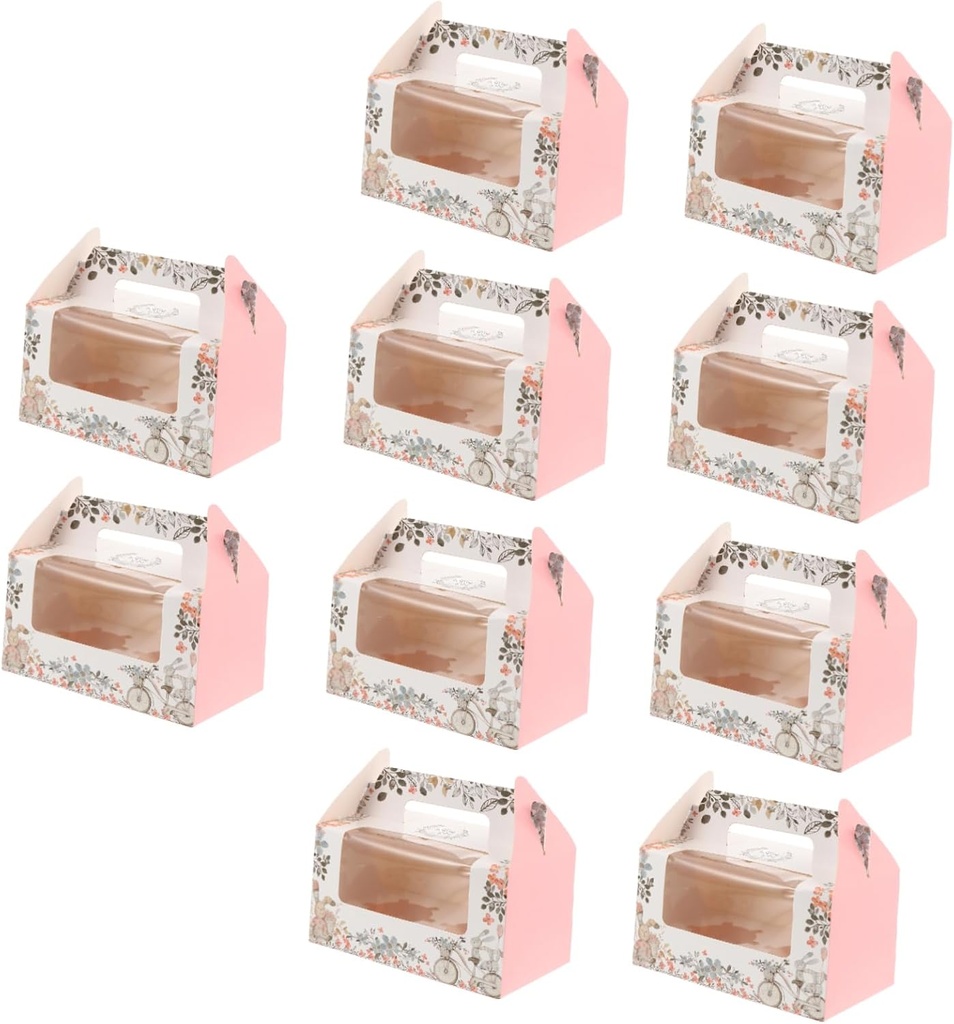 PRETYZOOM 10pcs Muffin Box Cup Cake Container for Transportation Bakery Carrier Box