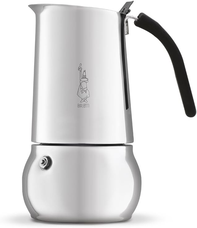 Bialetti Kitty Stove top Coffee Maker, 4-Cup (6 oz), Stainless Steel