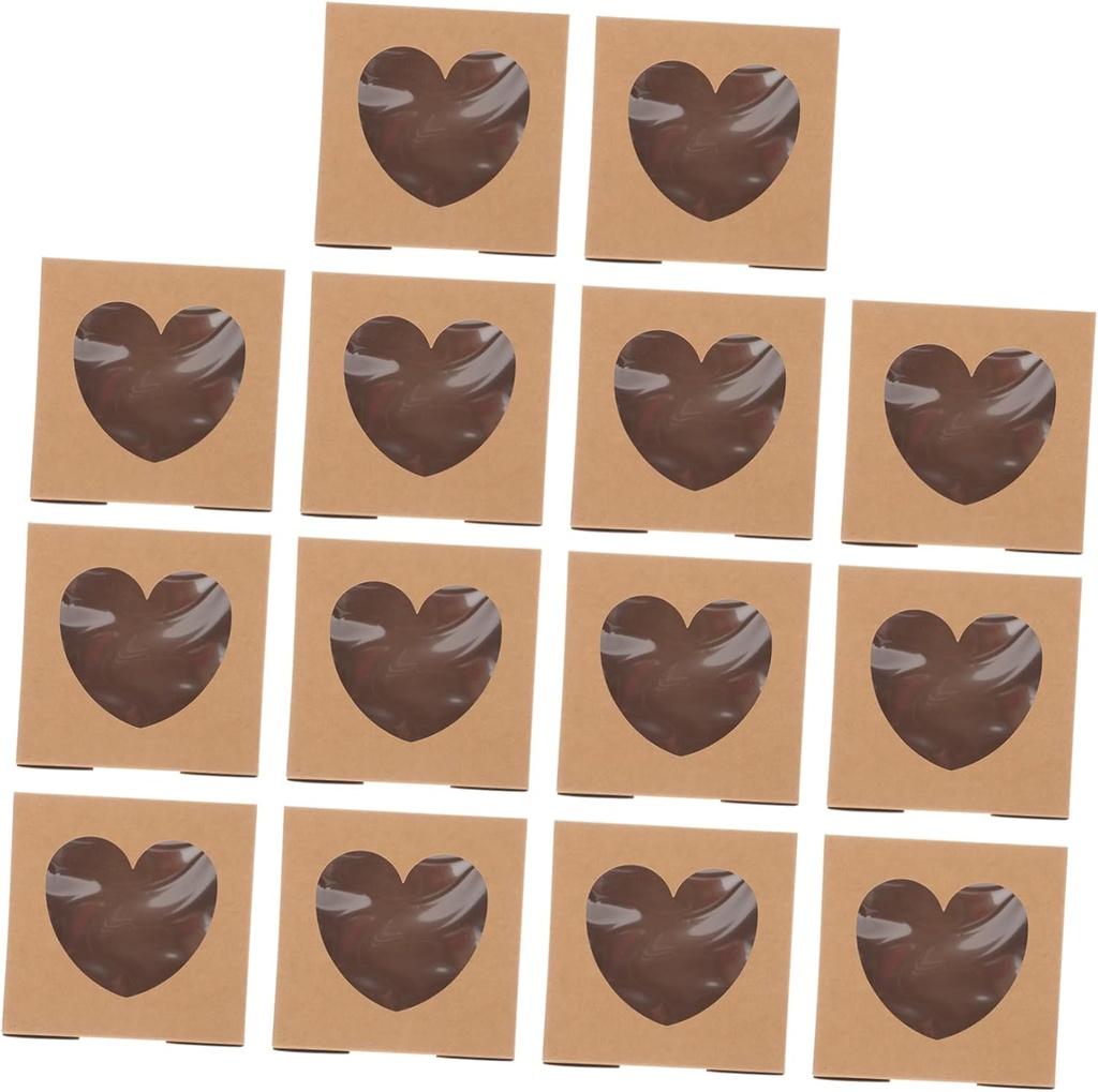 Cabilock 14pcs Cookie Boxes Window Lids Cake Slice Container Bakery Wrapping Box Packaging Container Candy for Events Birthday Wedding