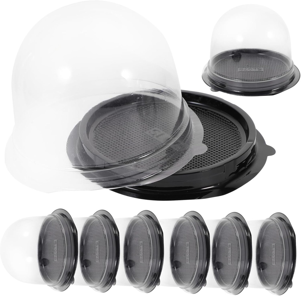 50 Sets Transparent Cake Box Portable Cake Carrier for Bakery Packing for Transport for Parties and Events