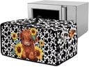 Sunflower Toaster Oven Cover for Kitchen Counter Highland Cattle Print Bread Machine Dust Cover Compatible with Air Fryer Toaster Smart Oven, M, Black