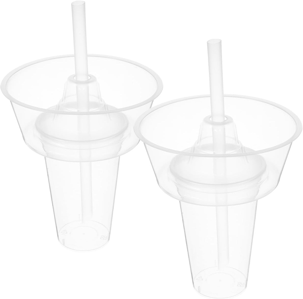 Amosfun 2Sets Snack Bowls Drink Cups Stack Sip Tumbler for Hotpot Milk Tea Snacks Material for Go Dining