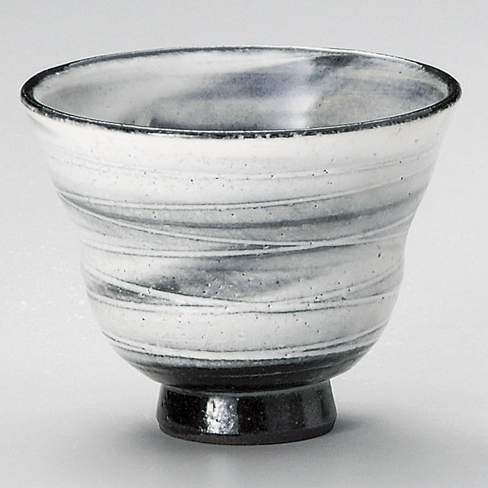 せともの本舗 Powdered Uzu Ceramic Bowl, 4.1 x 3.2 inches (10.5 x 8.2 cm), 10.7 fl oz (208 g), Shochu Cups, Soil, Handmade, Restaurant, Stylish, Tableware, Commercial Use