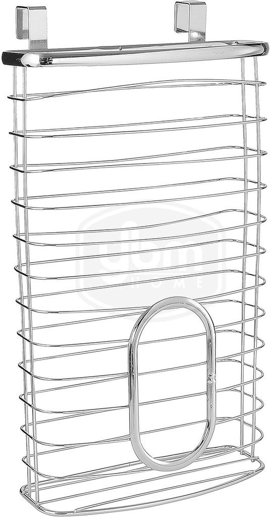 YBM Home Plastic Bags Container and Dispenser for Grocery Bags, Metal Over the Cabinet Door Storage Bags Holder Organizer Holds Up to 50 Plastic Shopping Bags, Silver