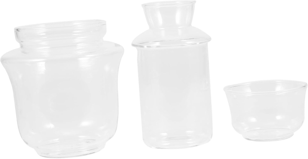 BESTYASH 1set Glass Sake Warmer Heat-resistant Glass Teapot Warmer for Tea Pot Wine
