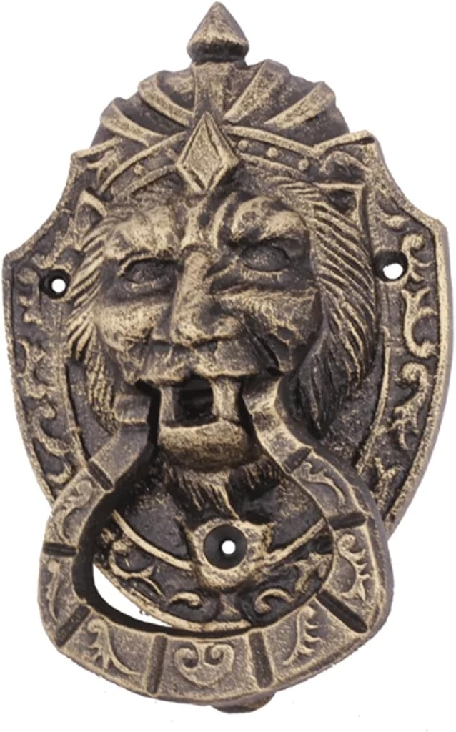 Door Knocker Cast Iron Lion Head Gate Handle Craft Vintage Door Knockers Knocking Ring Door Hardware Accessories for Door Decor Home Decor