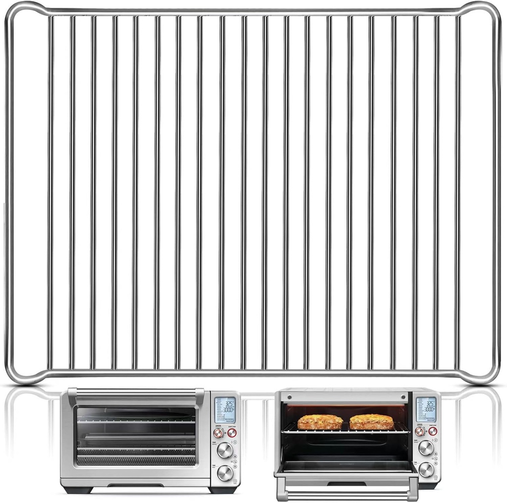 GCQ Smart Oven Rack for Breville Air Fryer Countertop Oven BOV900BSS, 16''*12'' Stainless Steel Air Fryer Accessories Replacement Parts Roasting Steamer Grill Racks Baking Tray, Dishwasher safe