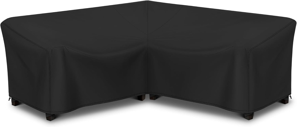 Arcedo Outdoor Sectional Sofa Cover, 85" X 85" V-Shaped 5-Seater Waterproof Patio Furniture Cover, Outdoor Couch Cover, All Weather Protection Patio Sofa Cover, Black