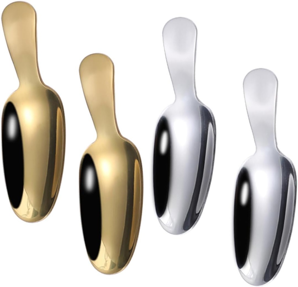 4pcs Dessert and Tea Scoops Short Handle Ice Cream and Tea Spoons for Scooping Nuts and More