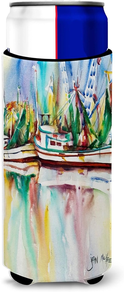Ocean Springs Shrimp Boats Ultra Beverage Insulators for slim cans