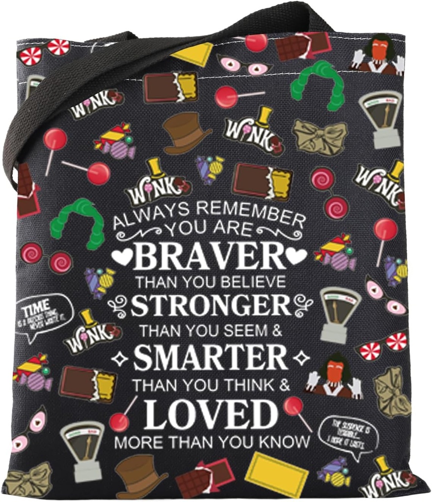 WSNANG Willy Musical Tote Bag for Fans and Musical Lovers Chocolate Lover Gift Musical Theatre Bag