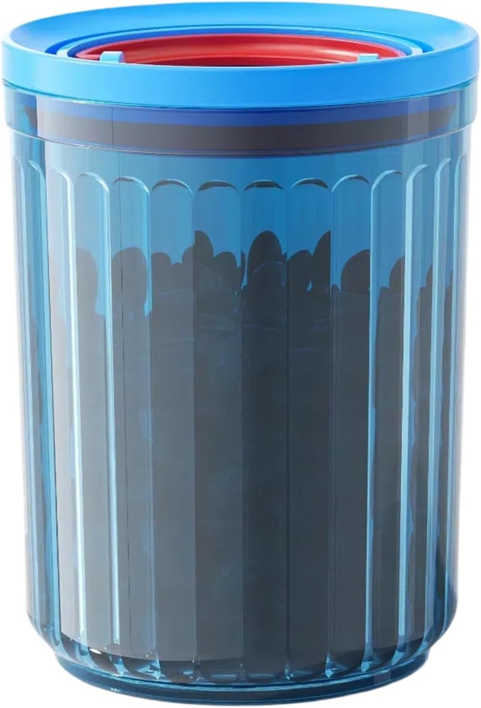 Small Airtight Ground Coffee Canister Storage Container with Lids BPA Free Plastic for Coffee Beans Patented Pull Snap Lock Sealed Design Blue 24oz