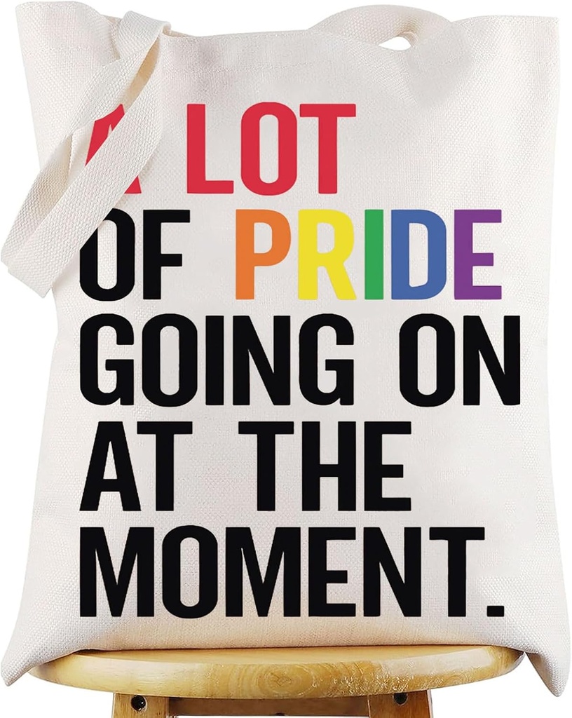 WZMPA LGBT Tote Bag Pride Month Gift A Lot of Pride Going On At The Moment Reusable Grocery Bag Gay Pride Merchandise