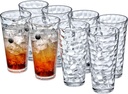 Amazing Abby - Iceberg - 24-Ounce Plastic Tumblers (Set of 8), Clear High-Balls, Stackable, BPA-Free, Shatter-Proof, Dishwasher-Safe
