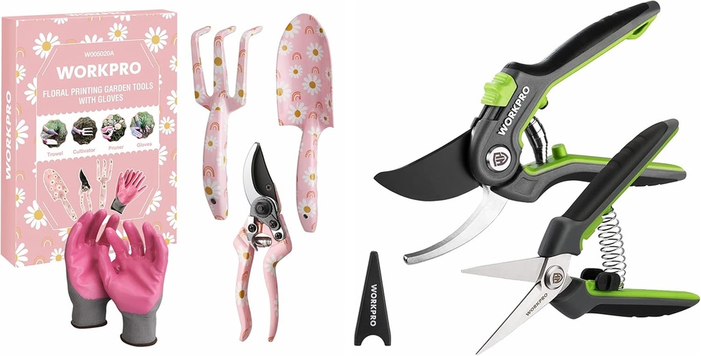 WORKPRO Garden Pruning Shears with Garden Tool Set