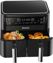 Panana Air Fryer 8.5QT, 6 in 1 Air Fryers Dual Zone 2 Busket,1800W Air Fryer for Roast, Bake, Dehydrator, Defrost, Reheat Quick Meals