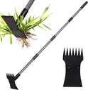 Walensee Weed Puller Tool with Long Handle, 64inch Manual Weeder Remover Tool, 7-Tines Weed Rake and 2-in-1 Hoe Garden Tool for Gardening, Uprooting Weeding Pull for Yard, Lawn, Patio and Garden