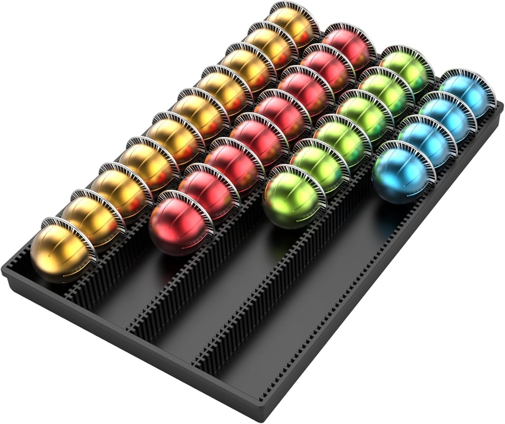 Coffee Pod Storage Holder Drawer Insert for Counter Compatible Nespresso Vertuo Vertuoline Capsules for Home, Office, Coffee Station（black）