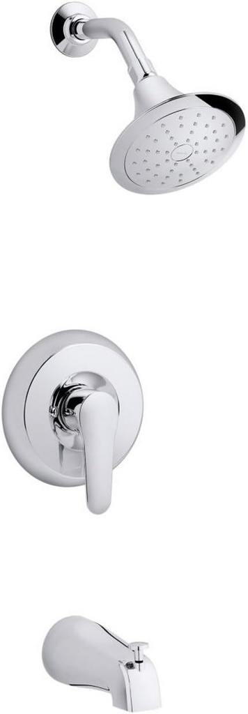 Kohler TS98006-4-CP Rite-Temp Bath and Shower Valve Trim With Lever Handle, Npt Spout and 2.0 GPM Showerhead
