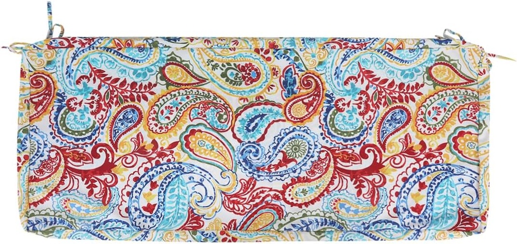 FUNHOME Outdoor Bench Cushion Cover 48 x18 x 3 inch,Water Resistant Cover with Zipper&Ties,Fade-Resistant Slipcover,Patio Porch Swing Cushion Cover Replacement Only,No Insert(Phoenix)