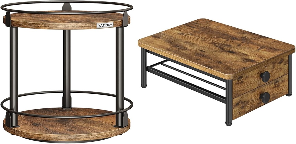 Lazy Susan Organizer, Coffee Pod Drawer Holder, 56 Pods Capacity, 2-Tier Coffee Maker Stand for K Cup, Small Desktop Storage Rack