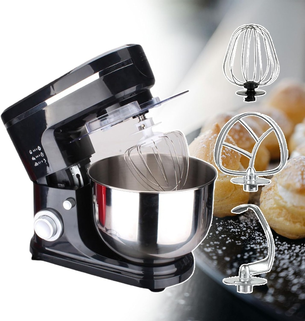 Baking Blender, Dough Blender/Stem Mixer, Electronic Knob, 6+P Speed Adjustment, Load Dependent Design, Constant Speed, Large Capacity For Different Scenarios,Black
