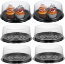 Cabilock 10Pcs Clear Cake Containers with Lids Thickened Pet Plastic Bakery Boxes for Cupcakes Desserts and Handmade Treats Food Packaging Carriers for Parties and Home Use