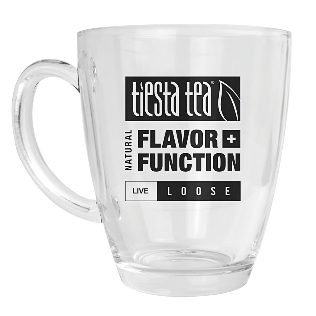 Tiesta Tea 12.5 Oz Clear Glass Mug with Handle, Microwave & Dishwasher Safe, Ideal for Hot & Iced Beverages, Compatible with Loose Leaf Tea Infusers, Steepers, & Balls, Single Cup Glass Mug