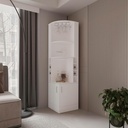 Page Corner Bar Cabinet with Wine Storage and Glass Rack. White