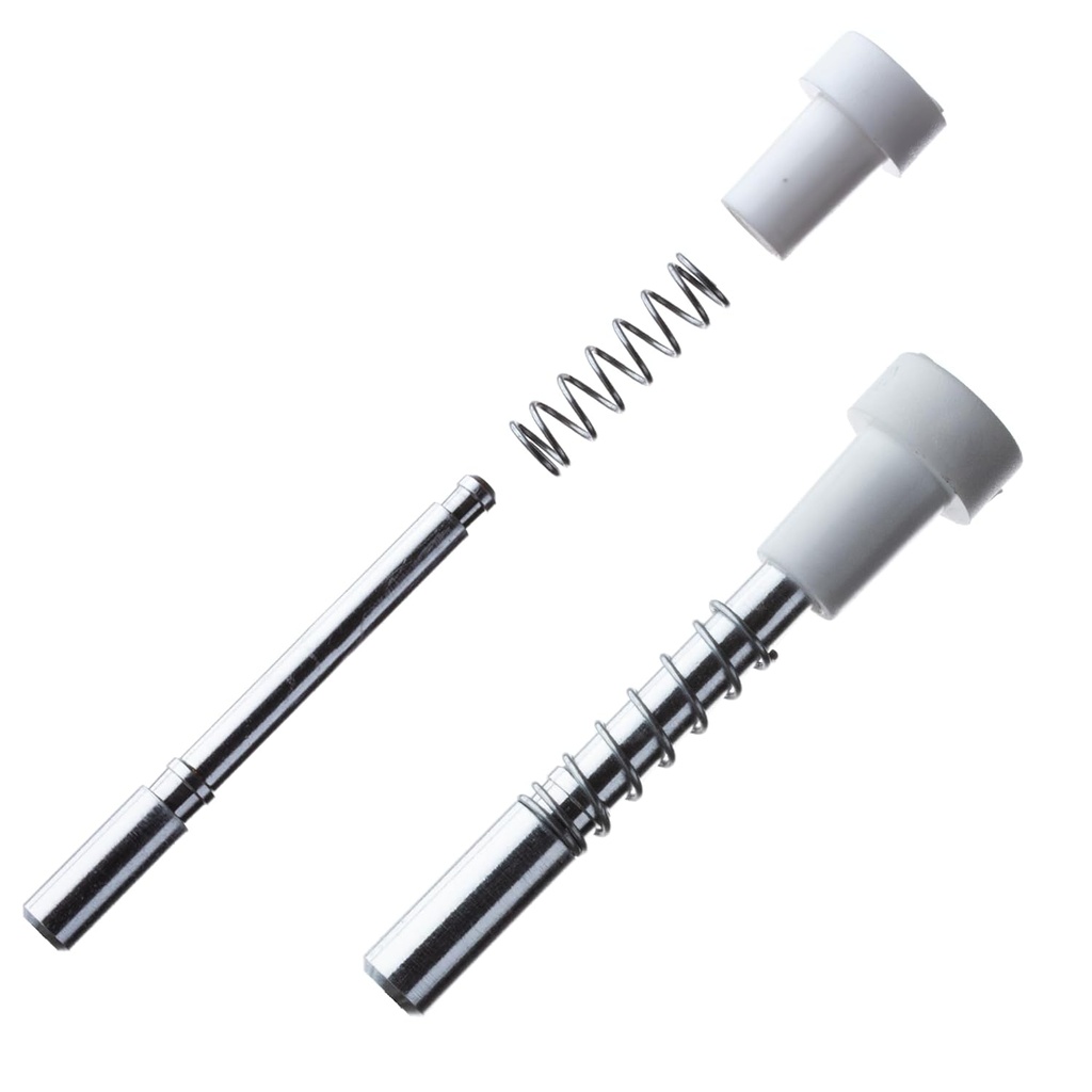 CWH Window Screen Clips – Aluminum Replacement Spring Plunger Pins, Frame Latch Lock Bolts, Pull Pin Fastener Parts, Secure Window Screens, 25 Pack, White Caps, Made in America