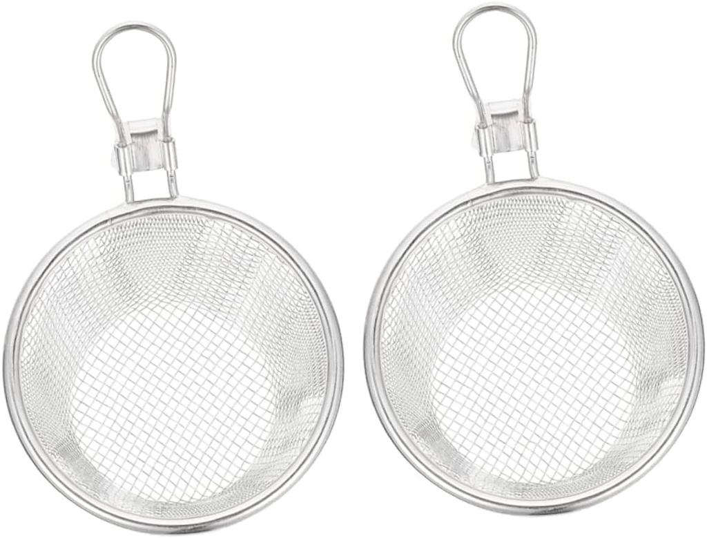 OUNONA 2Pcs Stainless Steel Mesh Pasta Baskets Lightweight Noodle Strainers with Hanging for Kitchen Use Boiling and Draining Easy to Clean Cooking Accessories