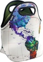 Artovida Artists Collective Insulated Neoprene Lunch Bag - Washable Soft Lunch Tote for Work and Picnic - Design by Mark Ashkenazi (Israel) World Map - Classic