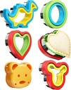Sandwich Cutter and Sealer for Lunch - 5 PCS Uncrustable Maker for Lunchbox and Bento Box - Cookie Cutters for Boys Girls