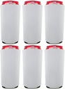 Blank Neoprene 24 oz. Can Coolie (6 Pack, White)