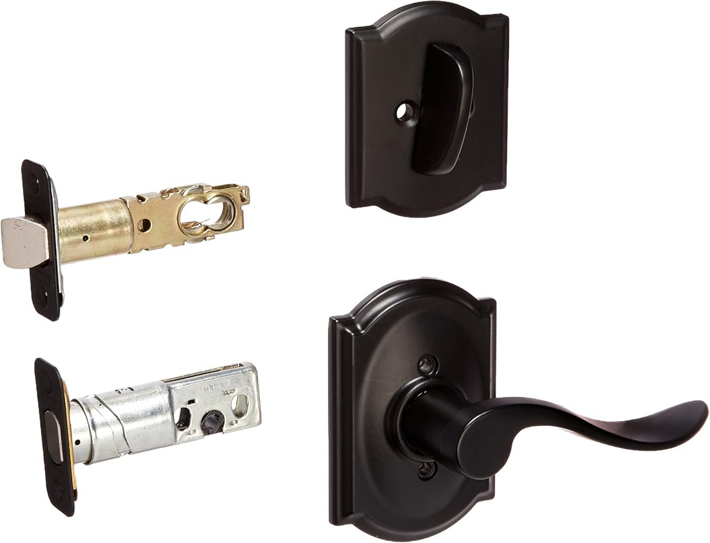 Schlage Lock Company F59ACC622CAMRH Accent Right Handed Interior Pack Lever Set with Single C, Matte Black