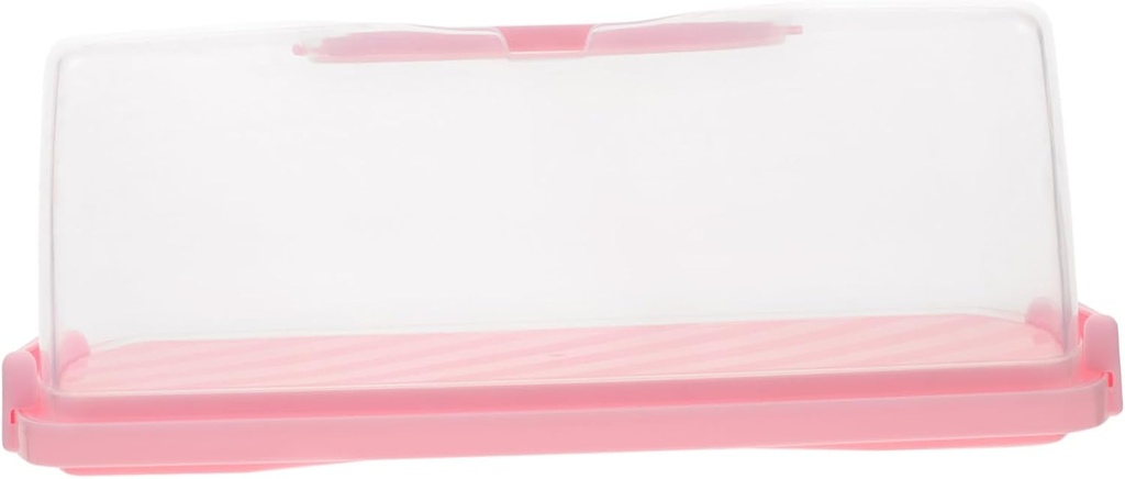 Portable Transparent Cake Container with Lid and Handle Rectangular Bread Bin for Outdoor Storage and Carrying Sealing Cake Box for Parties and Travel