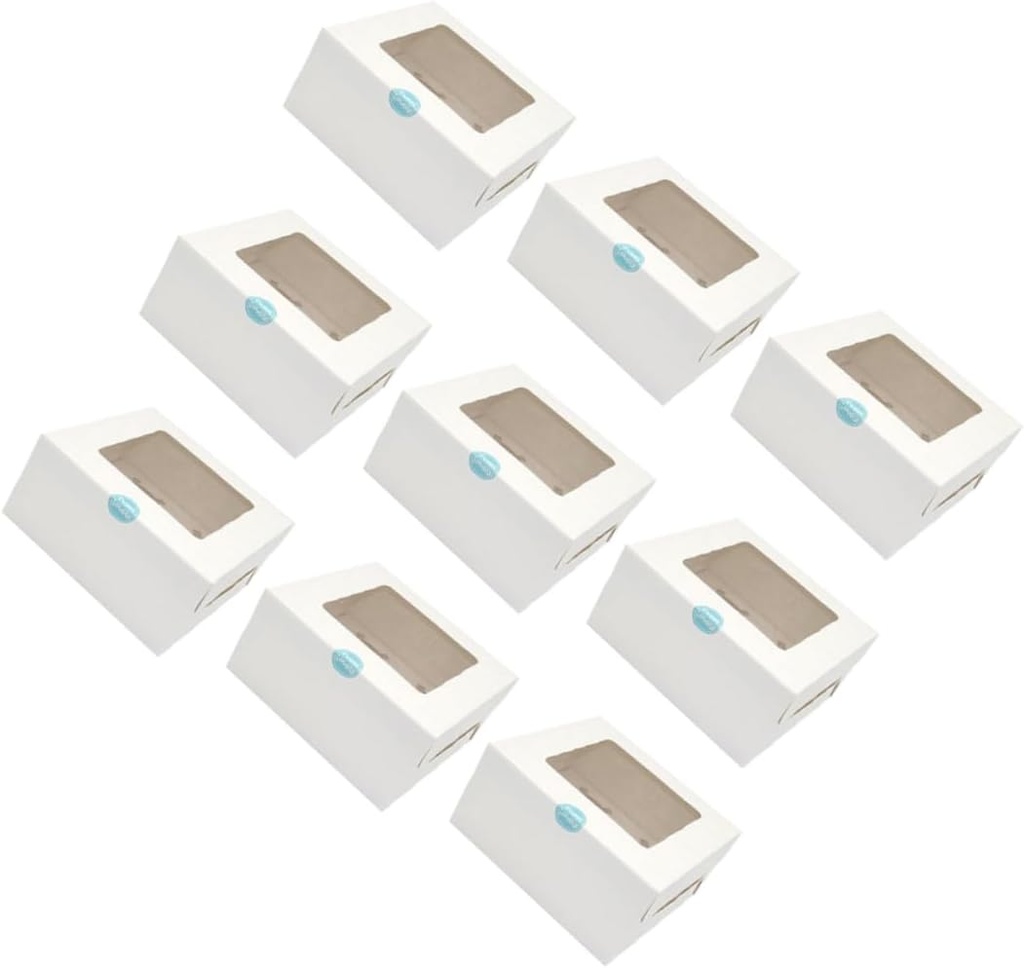 20pcs Kraft Paper Baking Boxes with Inserts Transparent Cupcake Trays for Muffins Egg Tarts Party Favors for Birthdays Showers and Celebrations