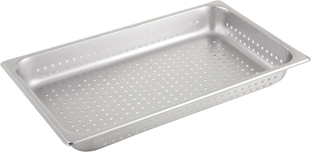 Winco Full Size 2.5" Deep Metal Food Pan/Steam Table Pan, Perforated, 22 Gauge