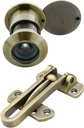 Earl Diamond Solid Brass Door Viewer Peephole & Stainless Steel Heavy Duty Solid Swing Bar Lock for Home Office Hotel