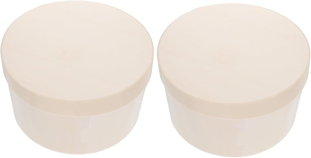 2pcs Wood Cake Box Cheese Cake Carrier for Bakery Pastry Dessert Packaging for Home Bakery and Supermarkets