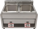 Commercial 2-Pan Gas Fryer, 2x6L Food Warmer Buffet Countertop Steam Table Steamers Professional Countertop Stainless Steel Warmer Gas Deep Fryer for Catering and Restaurants