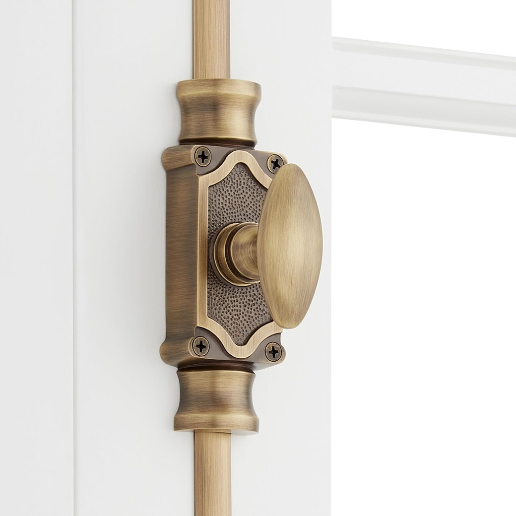 Signature Hardware 955210-1.75 Corabel 6 Inch Tall Window Cremone Security Bolt - Antique Brass