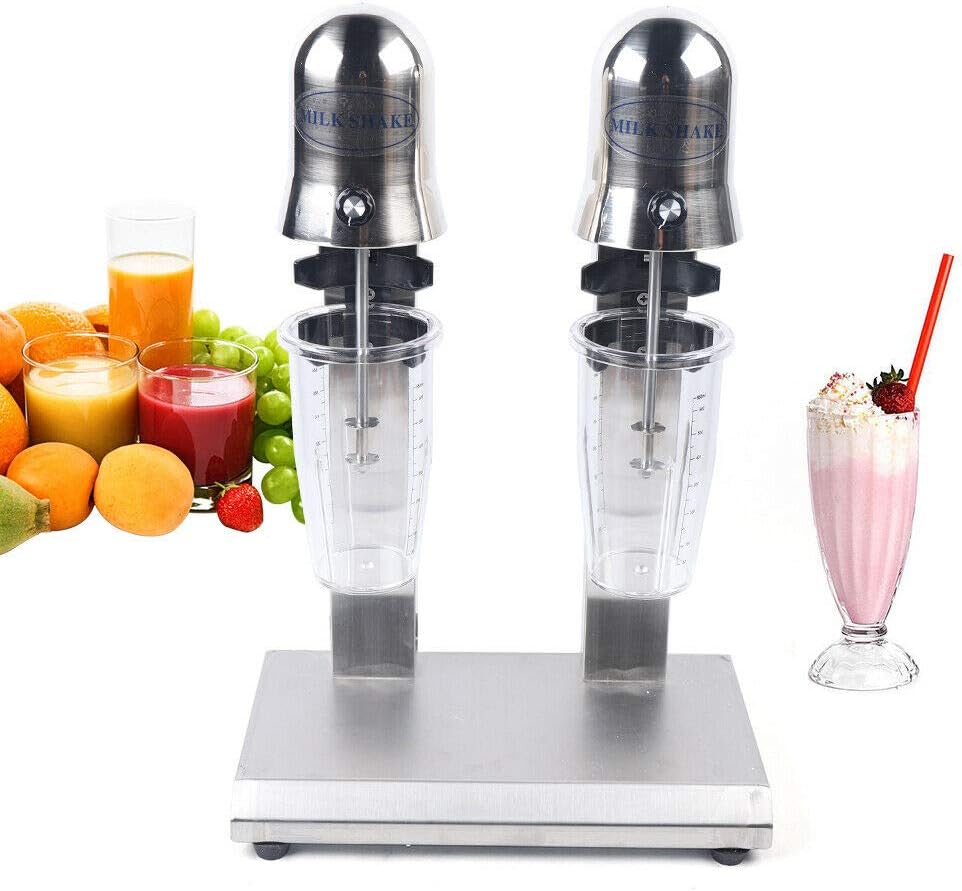 Commercial Electric Double Head Milk Shaker Drink Mixer Shake Making Machine 560W Smoothie Milk Ice Cream Blender